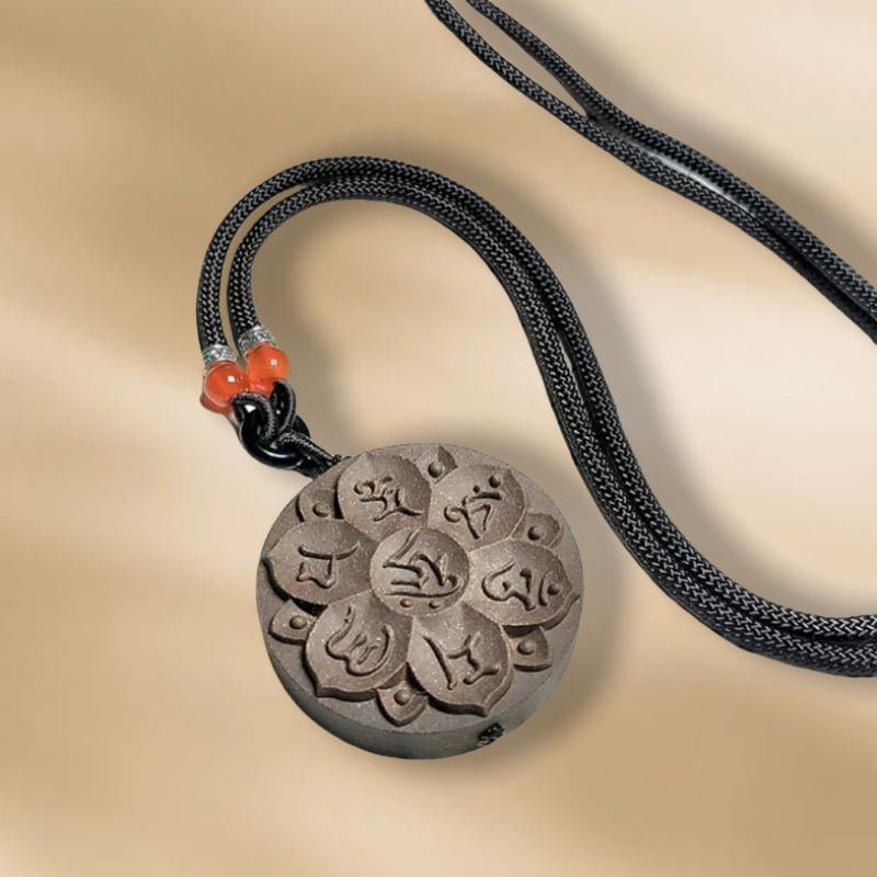 (Yaochi) Ancient Formula Chinese herbal medicine incence plaque six-character mantra amulet tablet necklace