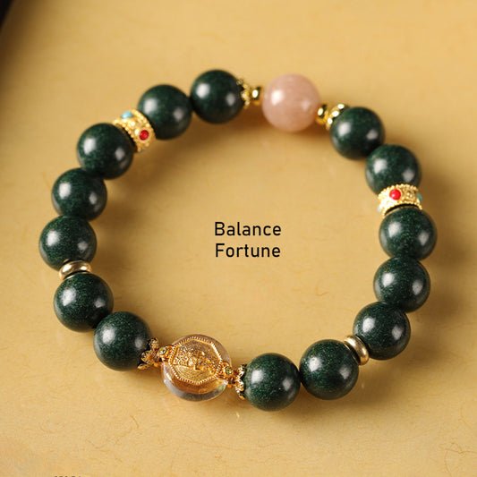 (balance and fortune) Golden Light Curse White Crystal Sunstone Chinese Herbal Medicine Hexiang Bead Bracelet