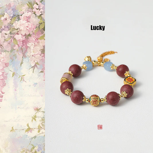 (Lucky streak) Chinese herbal medicine Hexiang  incense beads chalcedony bracelet.