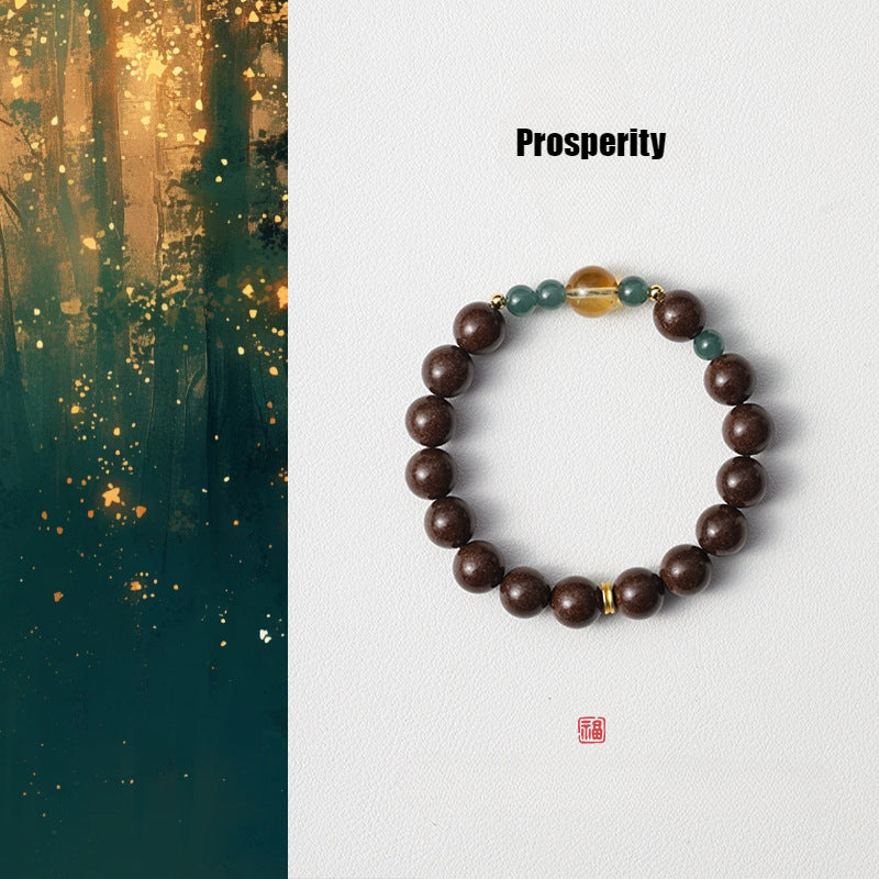 (Prosperity) Ancient Chinese Herbal Medicine Hexiang Incense Bead Crystal Jade Healing Bracelet
