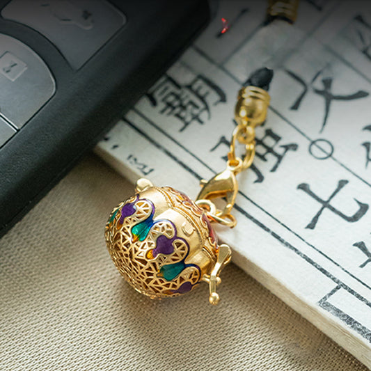 Pumpkin hollow sachet ball with incense pill mobile phone chain pendant
