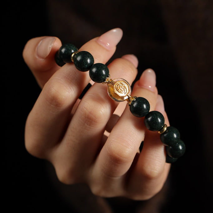 (balance and fortune) Golden Light Curse White Crystal Sunstone Chinese Herbal Medicine Hexiang Bead Bracelet