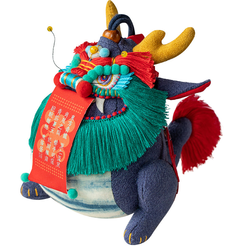 Oriental Green Dragon Hand Embroidered Incense Pouch Hanging toy Gift Set