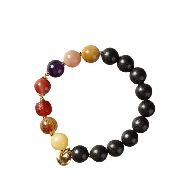 (Career and wealth) Jade agate crystal Chinese herbal medicine healing bracelet