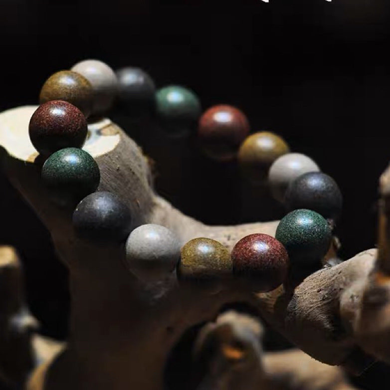 Five elements Handmade ancient Chinese medicine blended incense beads bracelet feng shui handheld rosary beads