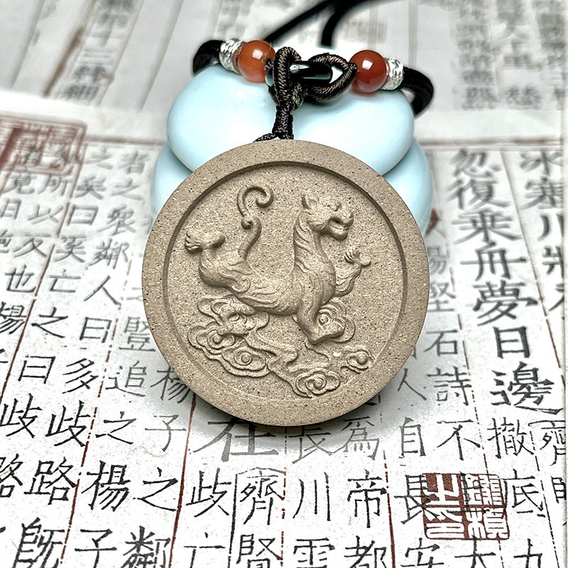 China's five great beasts Chinese herbal medicine incense plaque ancient handmade talisman body pendant tablet necklace