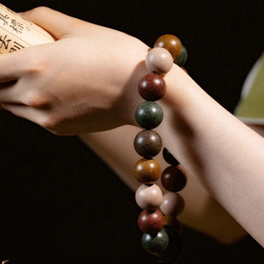 Five elements Handmade ancient Chinese medicine blended incense beads bracelet feng shui handheld rosary beads