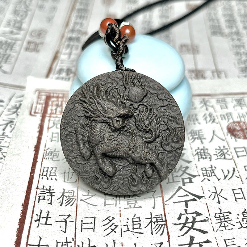 China's five great beasts Chinese herbal medicine incense plaque ancient handmade talisman body pendant tablet necklace