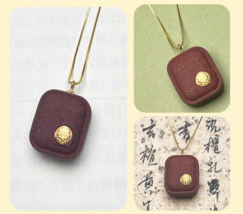 Ancient Formula Chinese Herbal Medicine Handmade Incense Small Sugar Cube Necklace Natural Fragrance Pendant