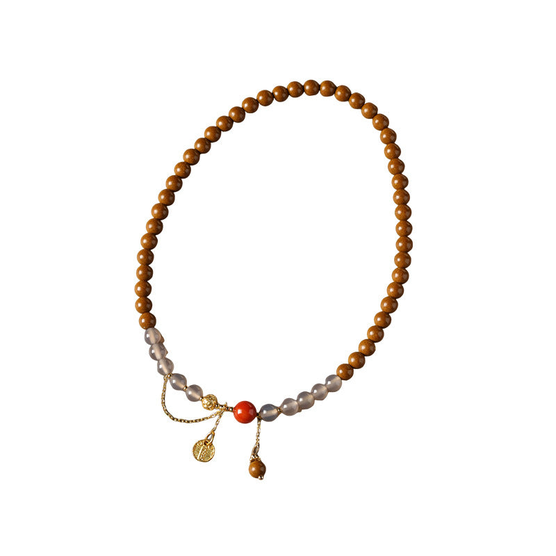 (Career and emotion) Agate Chinese Herbal Medicine Gardenia Hexiang Beads Feng Shui Healing Bracelet