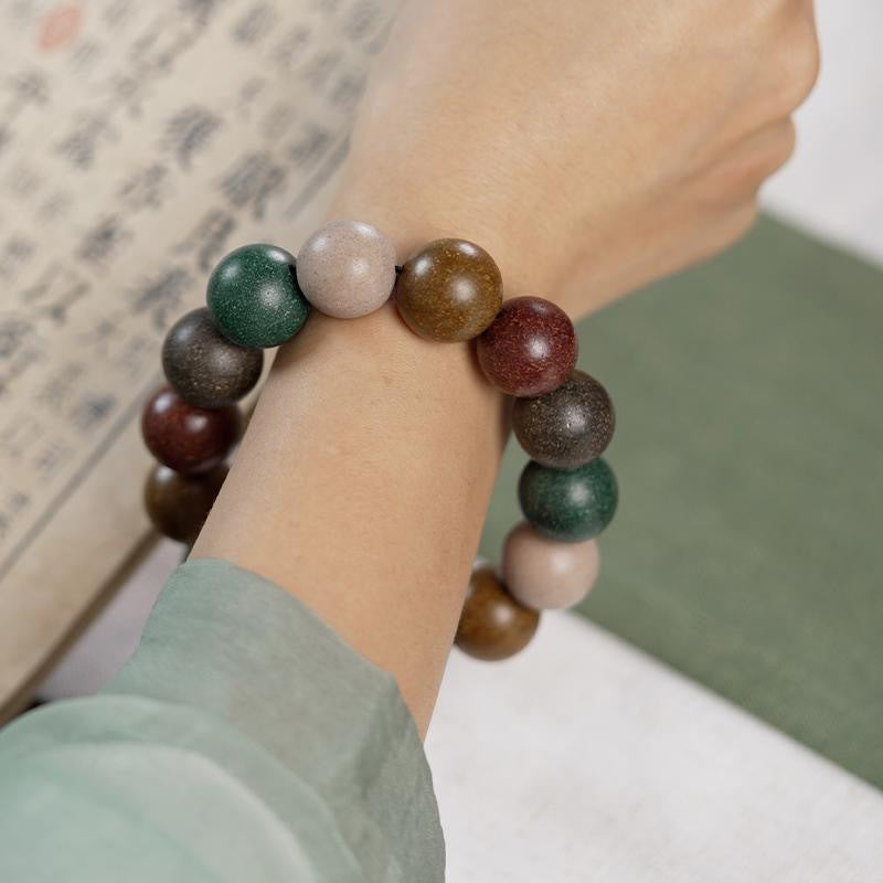 Five elements Handmade ancient Chinese medicine blended incense beads bracelet feng shui handheld rosary beads