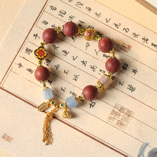 (Lucky streak) Chinese herbal medicine Hexiang  incense beads chalcedony bracelet.
