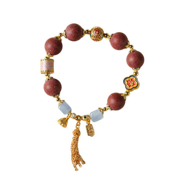 (Lucky streak) Chinese herbal medicine Hexiang incense beads chalcedony bracelet.