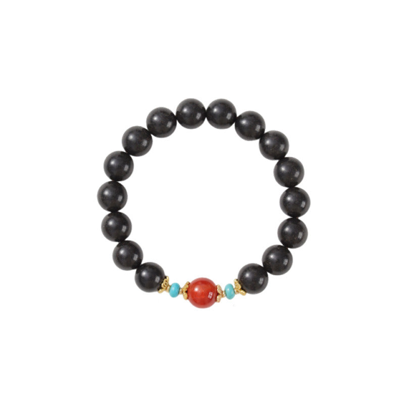 (Career and health) Agate turquoise Chinese herbal medicine Hexiang beads Feng Shui healing bracelet
