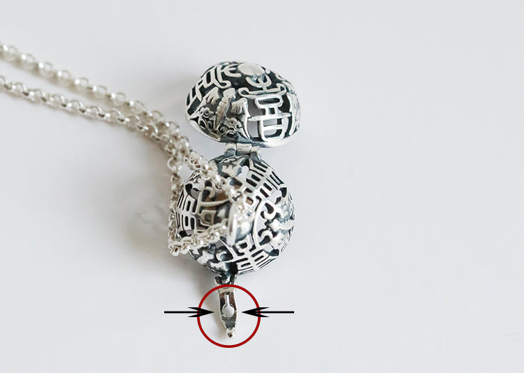 S925 silver pearl hollow sachet ball ring with diffuser herbal incense pills can open the ring