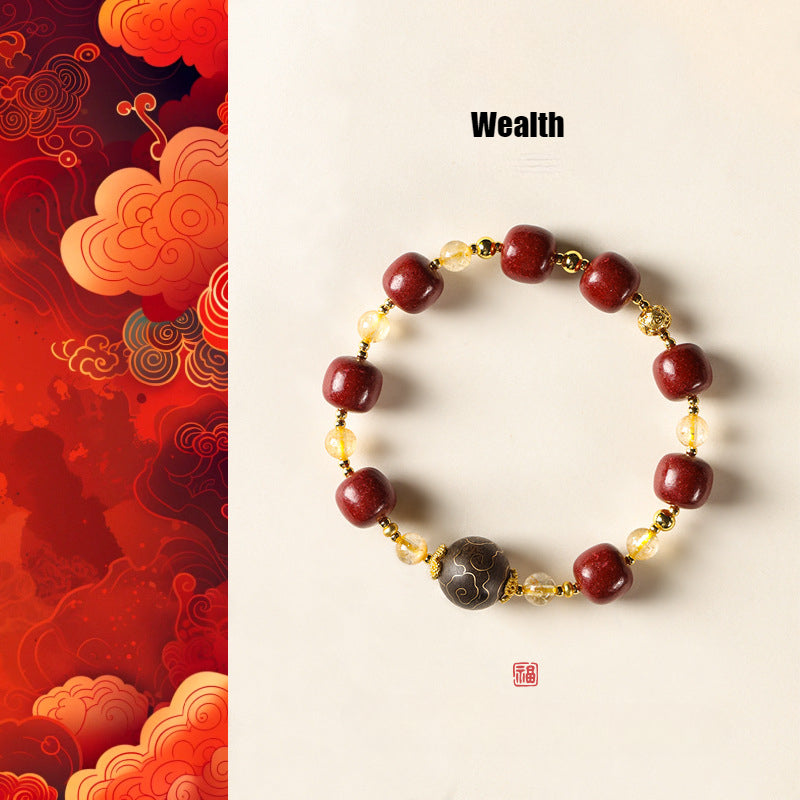 (Attracting wealth) Chinese Herbal Medicine Hexiang Incense Bead Citrine Healing Bracelet