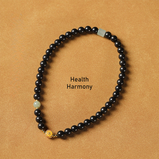 (Health and harmony) Hetian jade  Beeswax Chinese Herbal HeXiang Bead Healing Bracelet