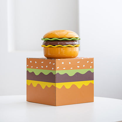 Handmade ceramic hamburger tableware cute bowl and plate