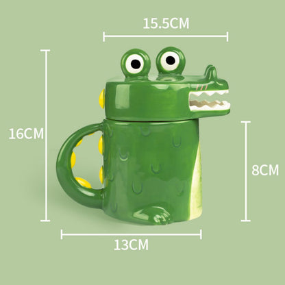 Crocodile mug with lid ceramic creative funny cup