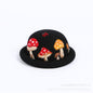 Parent-child black handmade wool hat Mori dome mushroom top hat