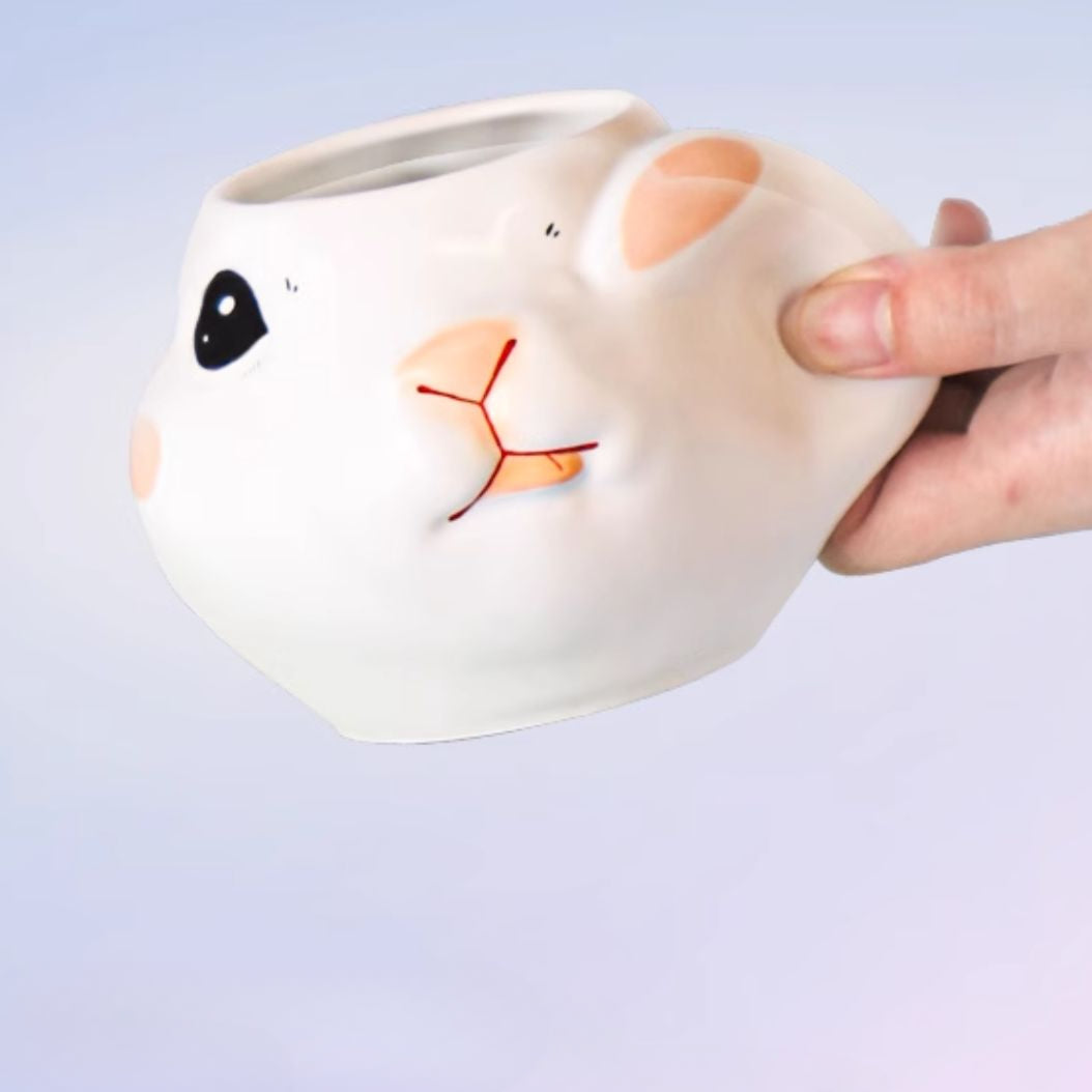 Pinch Face Cat Akita Rabbit Cup Ceramic Cute Coffee Mug Gift