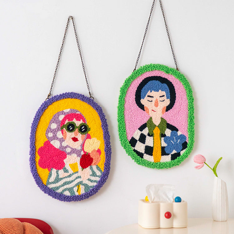 Dopamine hanging painting punch needle handmade DIY gift decorative wool painting material package