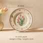 Vintage tulip dinner bowl dessert plate dinnerware set gift box