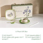 Vintage freesia ceramic dinner bowl dssert plate dinnerware set gift box