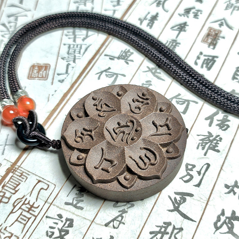 (Yaochi) Ancient Formula Chinese herbal medicine incence plaque  six-character mantra amulet tablet necklace