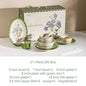 Vintage freesia ceramic dinner bowl dssert plate dinnerware set gift box