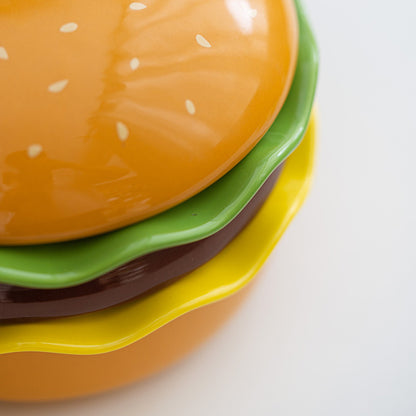 Handmade ceramic hamburger tableware cute bowl and plate