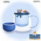 Cute Series Glass Mug Heat Resistant Mug Tea & Water Separation Mug Gift Set