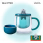 Cute Series Glass Mug Heat Resistant Mug Tea & Water Separation Mug Gift Set