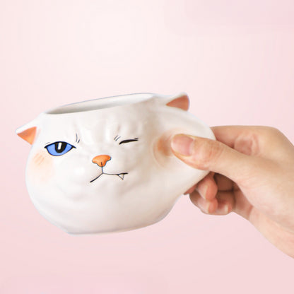 Pinch Face Cat Akita Rabbit Cup Ceramic Cute Coffee Mug Gift