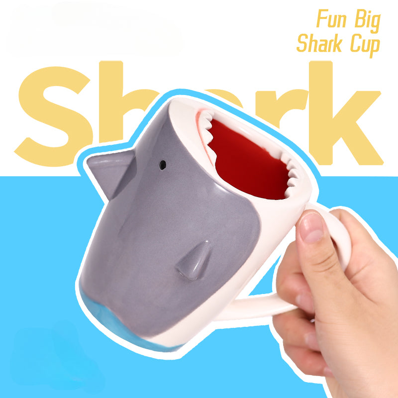 Handmade ceramic shark mug creative cute cup