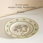 Vintage freesia ceramic dinner bowl dssert plate dinnerware set gift box