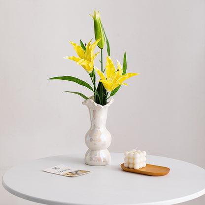 Fantasy Series Light Luxury Modern Pearl Ceramic Vase, Flower Decoration Set