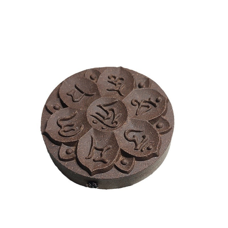 (Yaochi) Ancient Formula Chinese herbal medicine incence plaque  six-character mantra amulet tablet necklace