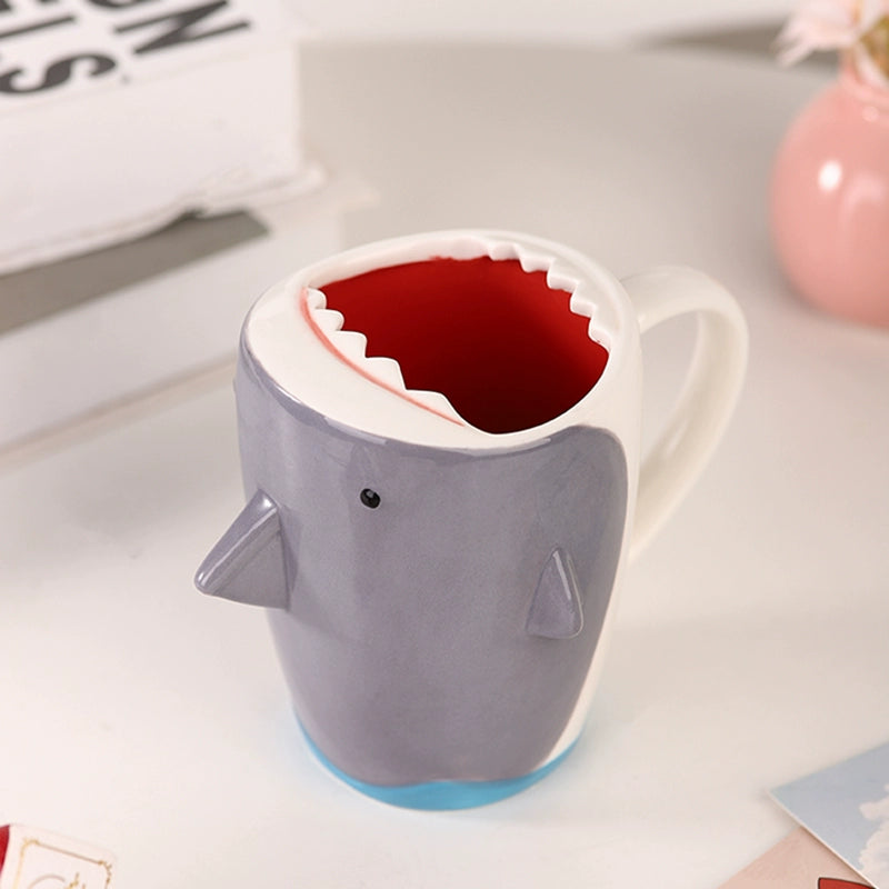 Handmade ceramic shark mug creative cute cup