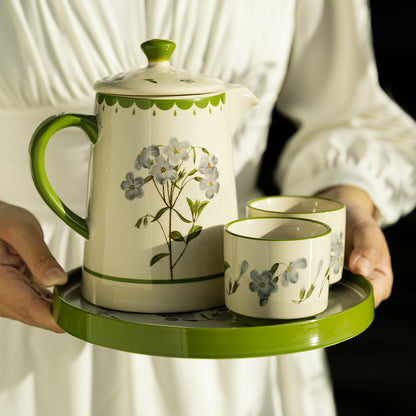 Freesia ceramic teapot  afternoon tea cup set gift box