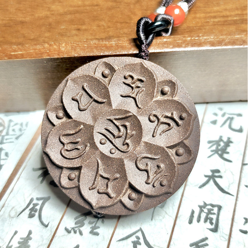 (Yaochi) Ancient Formula Chinese herbal medicine incence plaque  six-character mantra amulet tablet necklace