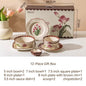 Vintage tulip dinner bowl dessert plate dinnerware set gift box